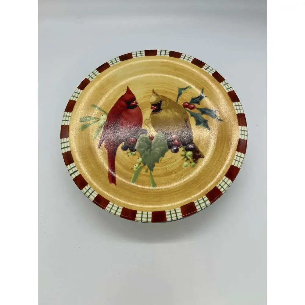 Lenox Winter Greetings Cardinal by Catherine McClung Set of 4 Salad Plates 8.5